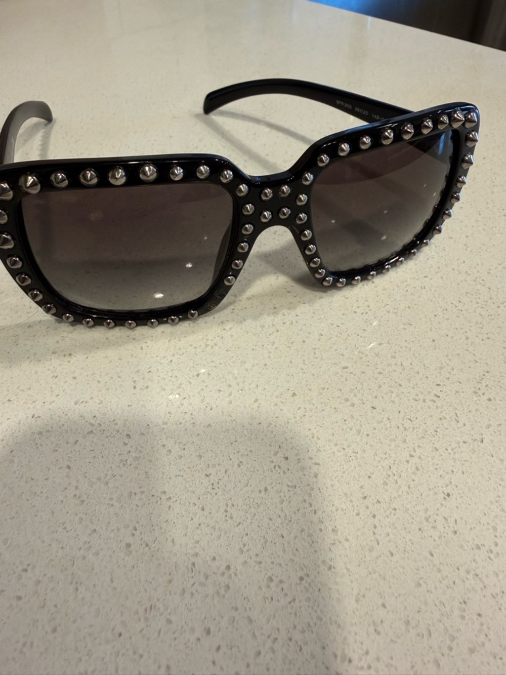 Prada Black Studded Square Sunglasses